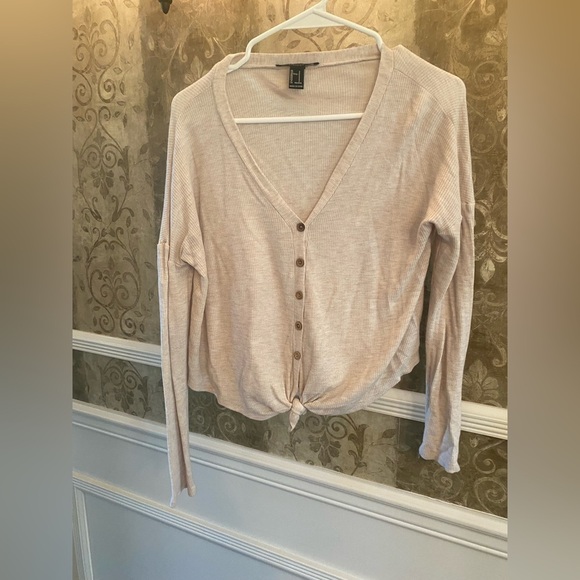 Forever 21 Cream Button-Up Sweater - Picture 1 of 3